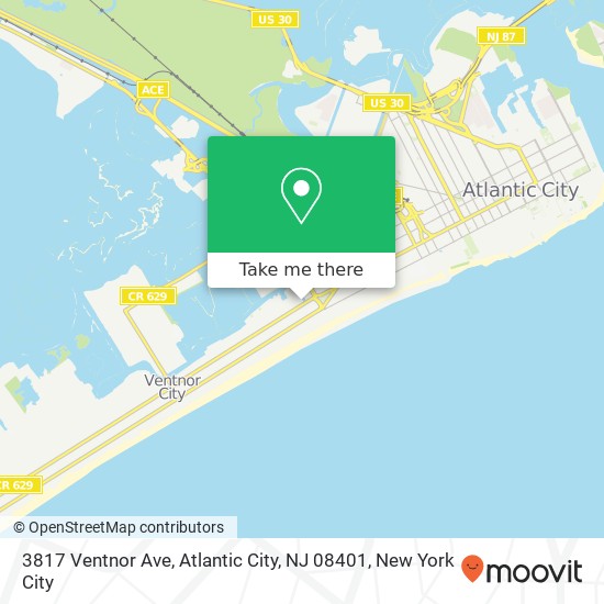 Mapa de 3817 Ventnor Ave, Atlantic City, NJ 08401