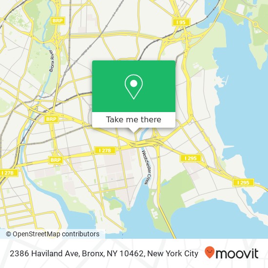 Mapa de 2386 Haviland Ave, Bronx, NY 10462