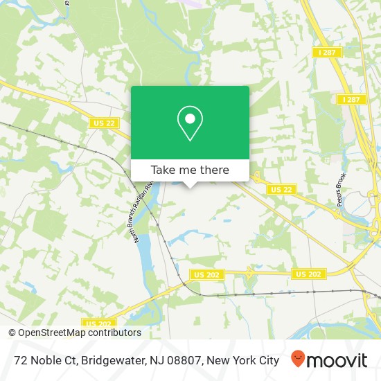 Mapa de 72 Noble Ct, Bridgewater, NJ 08807
