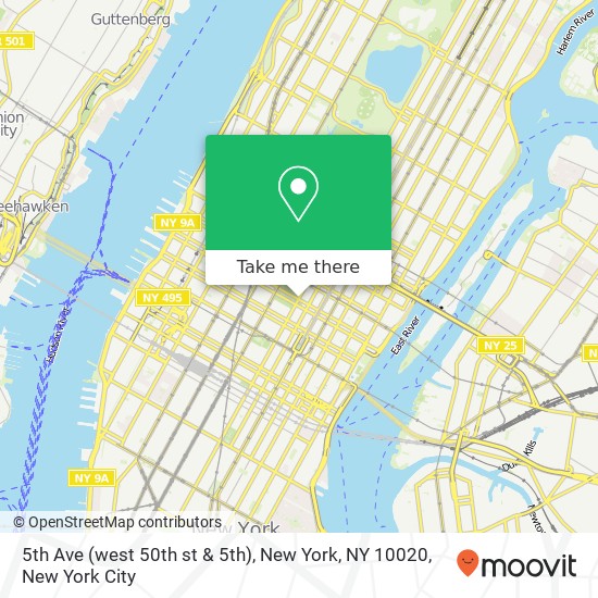 Mapa de 5th Ave (west 50th st & 5th), New York, NY 10020