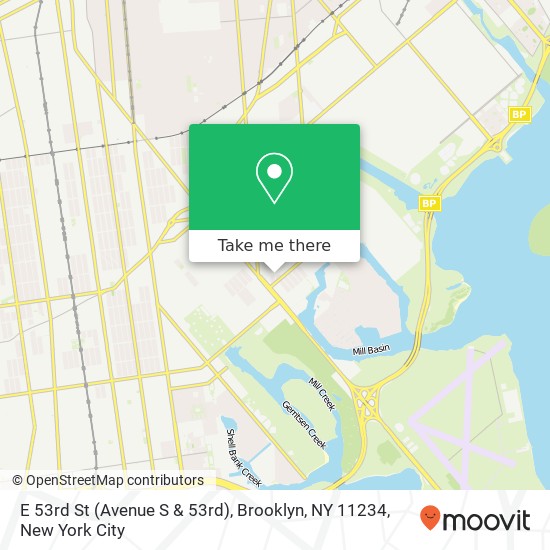 Mapa de E 53rd St (Avenue S & 53rd), Brooklyn, NY 11234