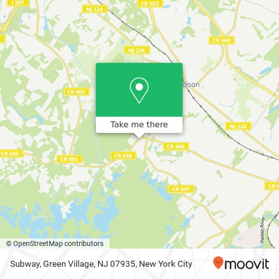 Mapa de Subway, Green Village, NJ 07935