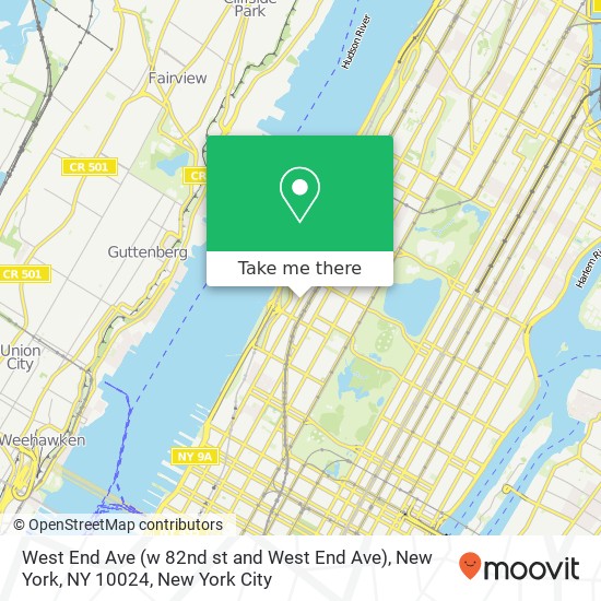 West End Ave (w 82nd st and West End Ave), New York, NY 10024 map
