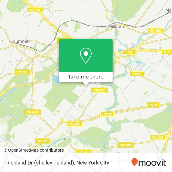 Richland Dr (shelley richland), Springfield, NJ 07081 map