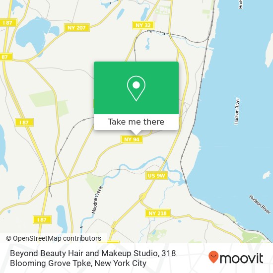 Mapa de Beyond Beauty Hair and Makeup Studio, 318 Blooming Grove Tpke