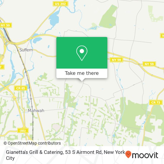 Mapa de Gianetta's Grill & Catering, 53 S Airmont Rd