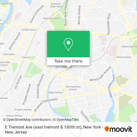 E Tremont Ave (east tremont & 180th st) map