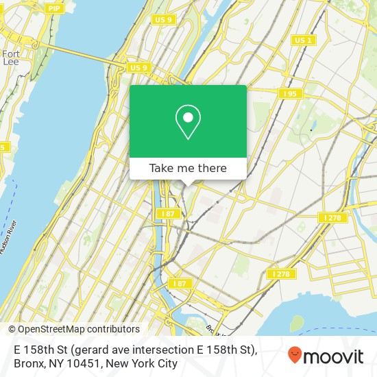 E 158th St (gerard ave intersection E 158th St), Bronx, NY 10451 map