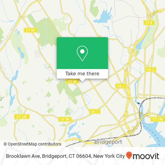 Mapa de Brooklawn Ave, Bridgeport, CT 06604