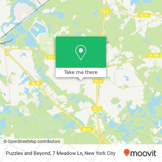 Mapa de Puzzles and Beyond, 7 Meadow Ln