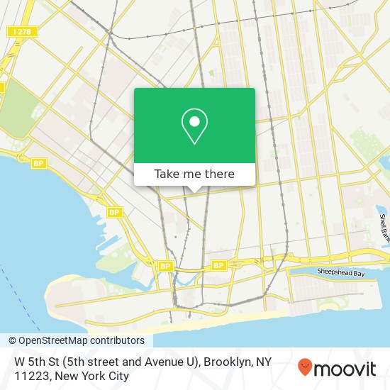 W 5th St (5th street and Avenue U), Brooklyn, NY 11223 map