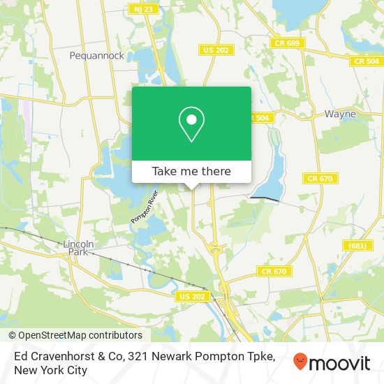 Ed Cravenhorst & Co, 321 Newark Pompton Tpke map