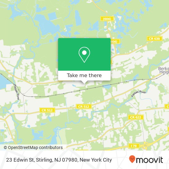 Mapa de 23 Edwin St, Stirling, NJ 07980