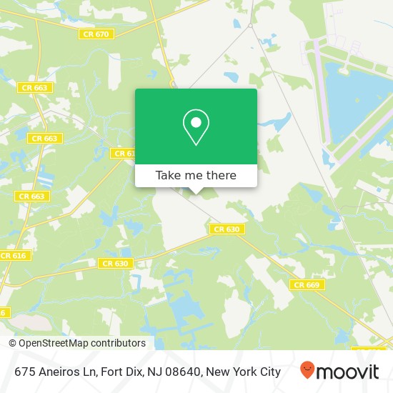 Mapa de 675 Aneiros Ln, Fort Dix, NJ 08640