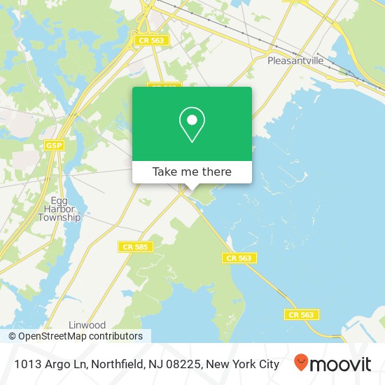 Mapa de 1013 Argo Ln, Northfield, NJ 08225
