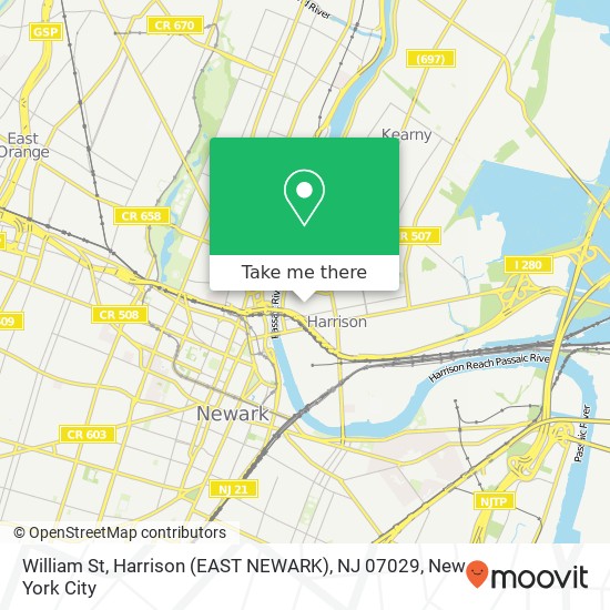 Mapa de William St, Harrison (EAST NEWARK), NJ 07029