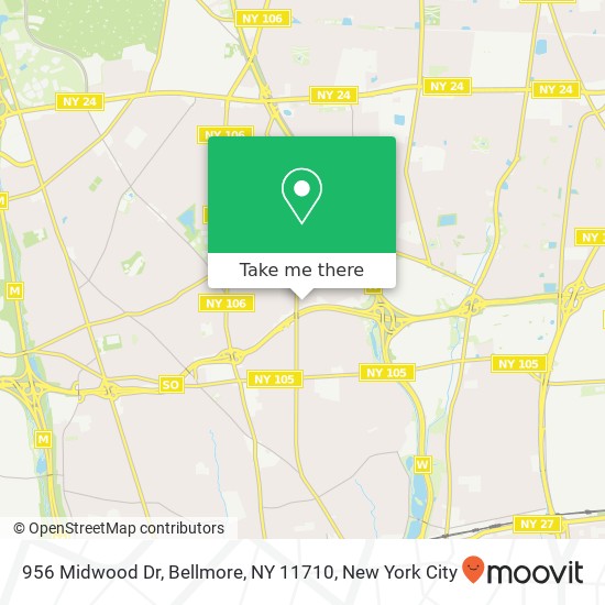Mapa de 956 Midwood Dr, Bellmore, NY 11710