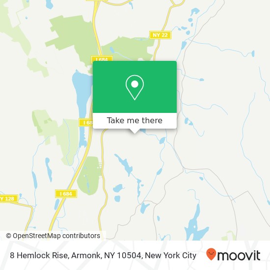 Mapa de 8 Hemlock Rise, Armonk, NY 10504
