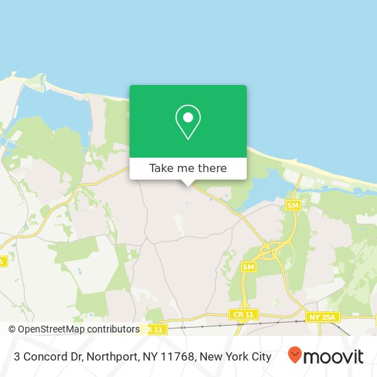 Mapa de 3 Concord Dr, Northport, NY 11768