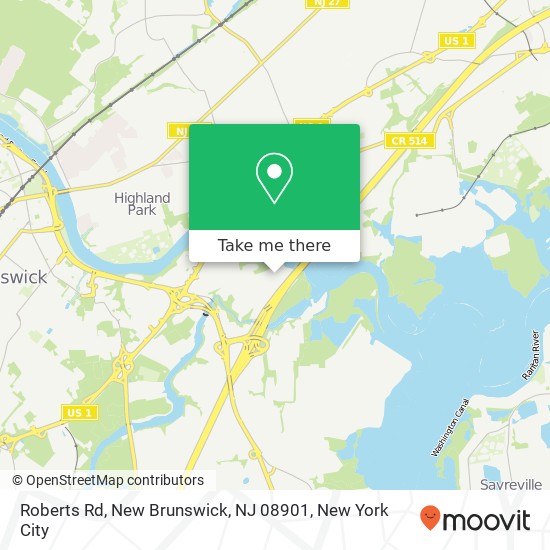 Mapa de Roberts Rd, New Brunswick, NJ 08901