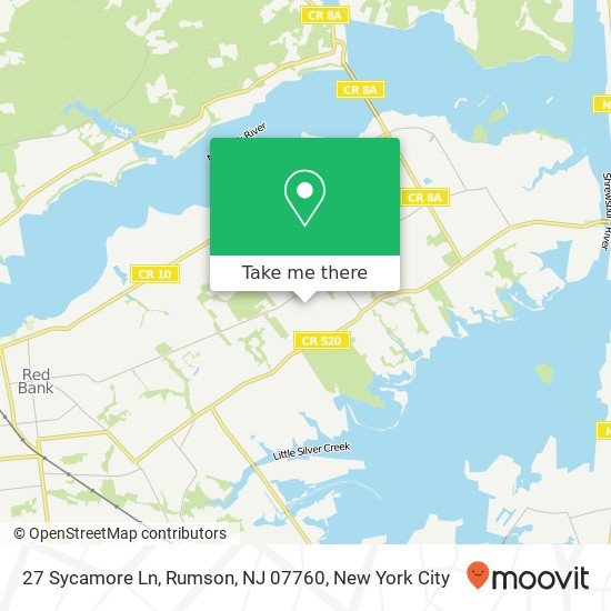 Mapa de 27 Sycamore Ln, Rumson, NJ 07760