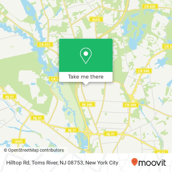 Mapa de Hilltop Rd, Toms River, NJ 08753