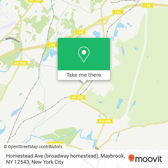 Mapa de Homestead Ave (broadway homestead), Maybrook, NY 12543