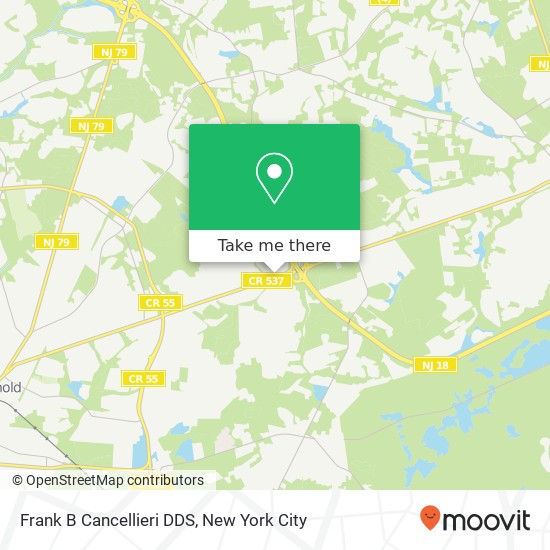 Frank B Cancellieri DDS, 861 Colts Neck Rd map
