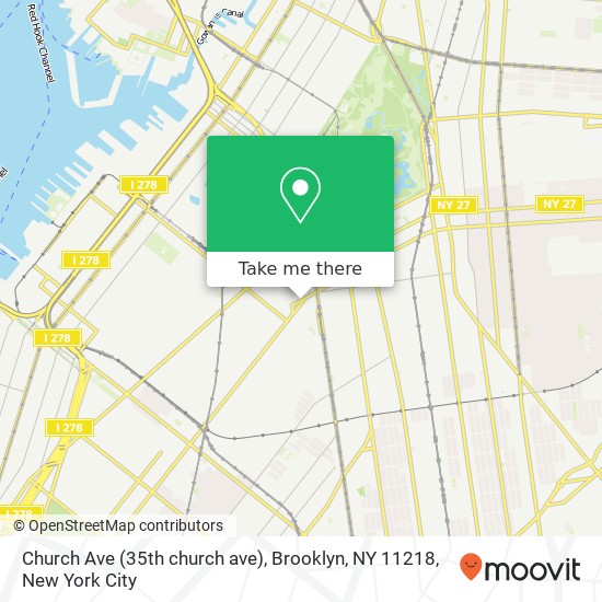 Mapa de Church Ave (35th church ave), Brooklyn, NY 11218