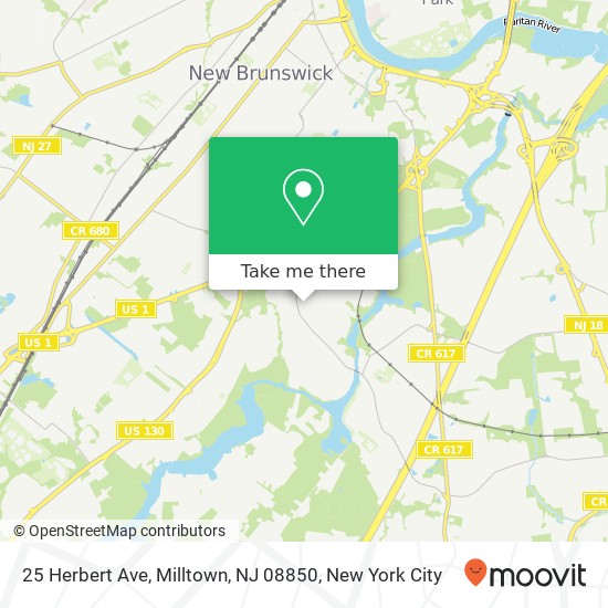 Mapa de 25 Herbert Ave, Milltown, NJ 08850