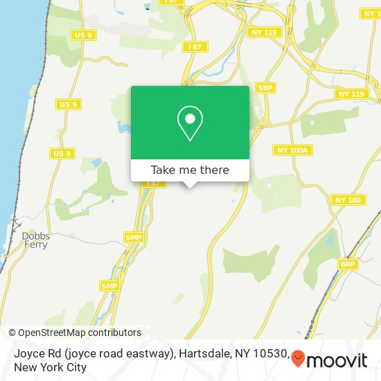 Mapa de Joyce Rd (joyce road eastway), Hartsdale, NY 10530