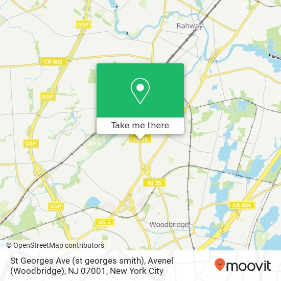 Mapa de St Georges Ave (st georges smith), Avenel (Woodbridge), NJ 07001