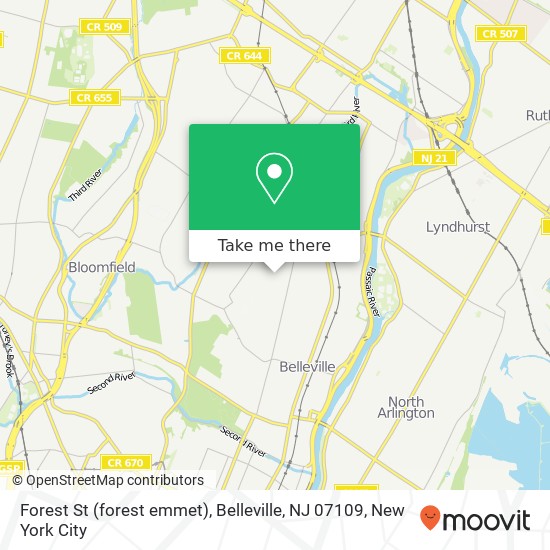 Forest St (forest emmet), Belleville, NJ 07109 map