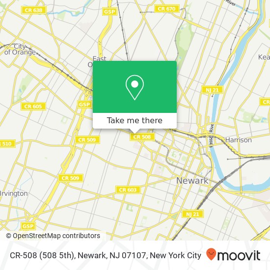 Mapa de CR-508 (508 5th), Newark, NJ 07107