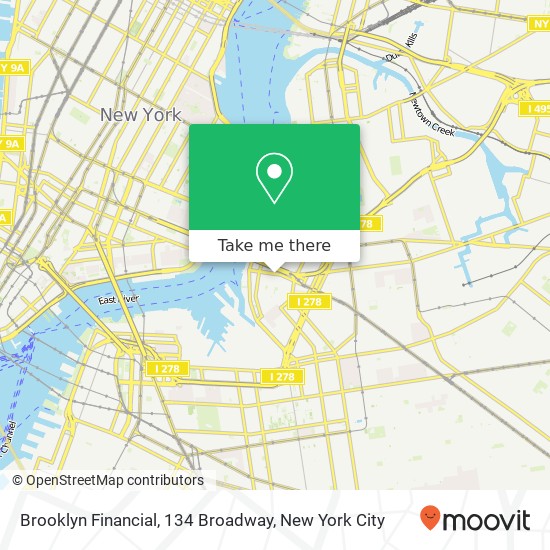 Mapa de Brooklyn Financial, 134 Broadway