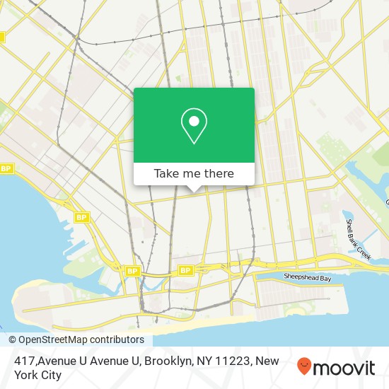 Mapa de 417,Avenue U Avenue U, Brooklyn, NY 11223