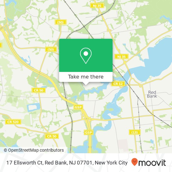 Mapa de 17 Ellsworth Ct, Red Bank, NJ 07701