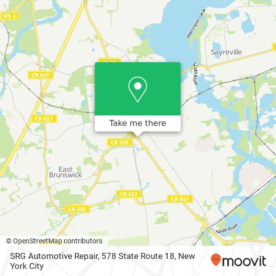 SRG Automotive Repair, 578 State Route 18 map