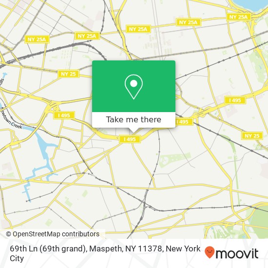 Mapa de 69th Ln (69th grand), Maspeth, NY 11378