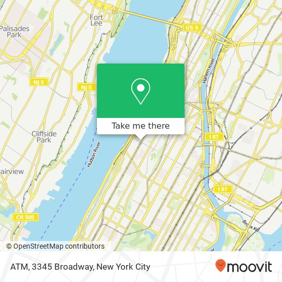 Mapa de ATM, 3345 Broadway