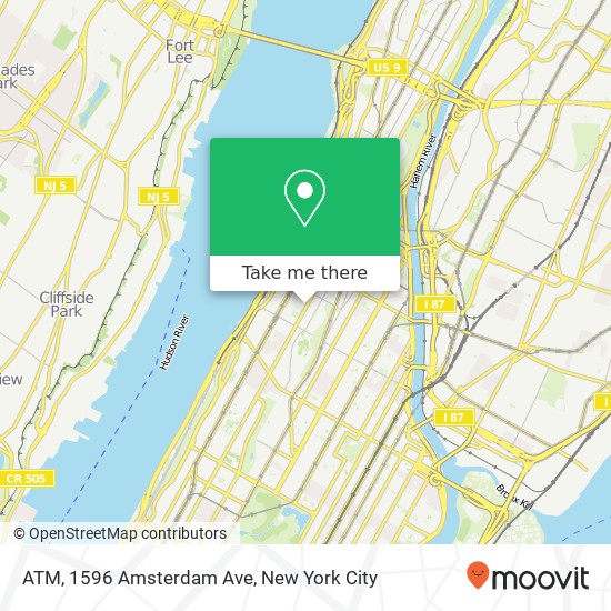 ATM, 1596 Amsterdam Ave map