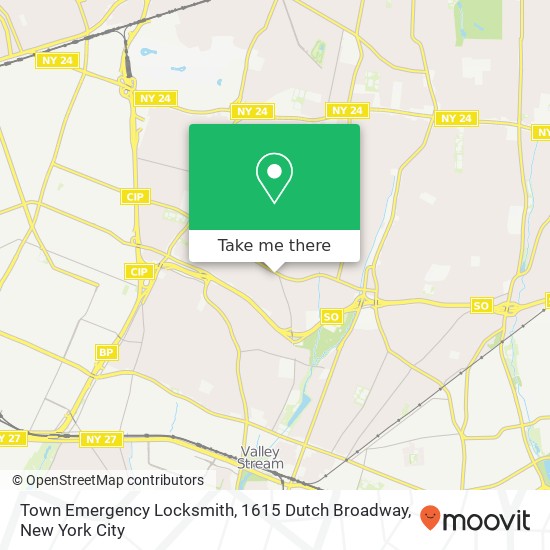 Town Emergency Locksmith, 1615 Dutch Broadway map