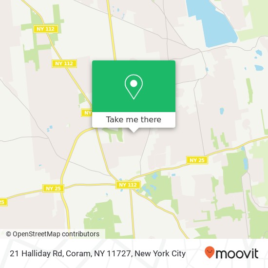 Mapa de 21 Halliday Rd, Coram, NY 11727