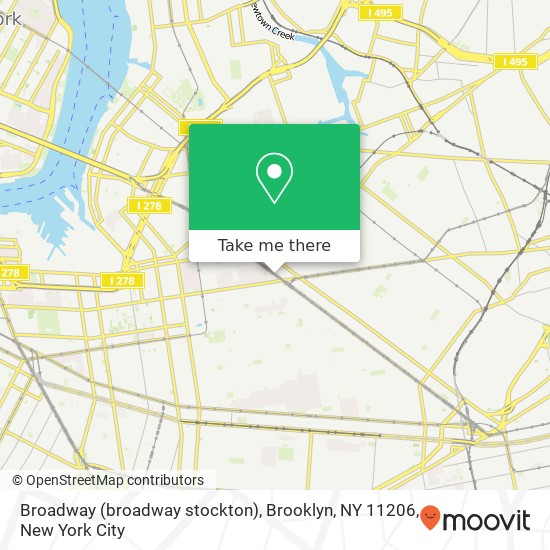 Mapa de Broadway (broadway stockton), Brooklyn, NY 11206