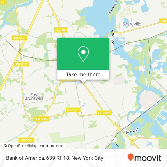 Bank of America, 639 RT-18 map