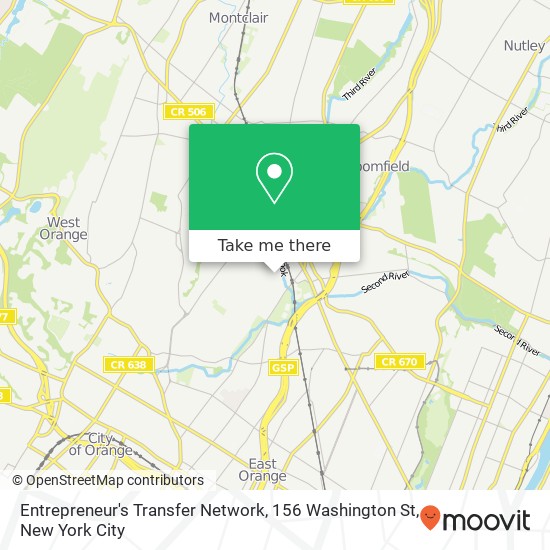 Mapa de Entrepreneur's Transfer Network, 156 Washington St