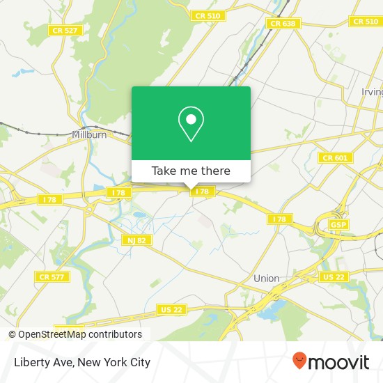 Mapa de Liberty Ave, Union (Union Twp (Union county)), NJ 07083