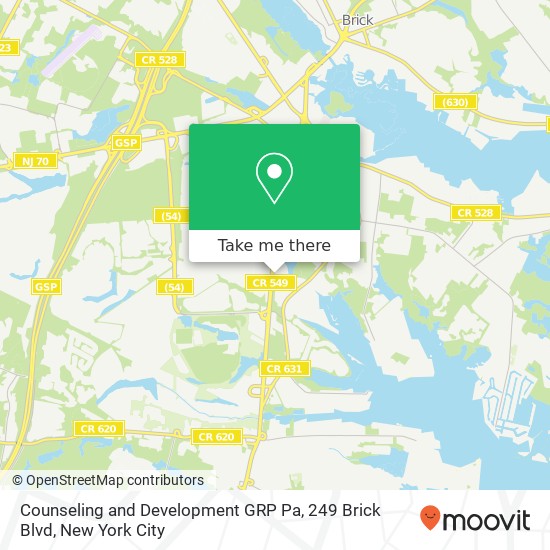 Mapa de Counseling and Development GRP Pa, 249 Brick Blvd