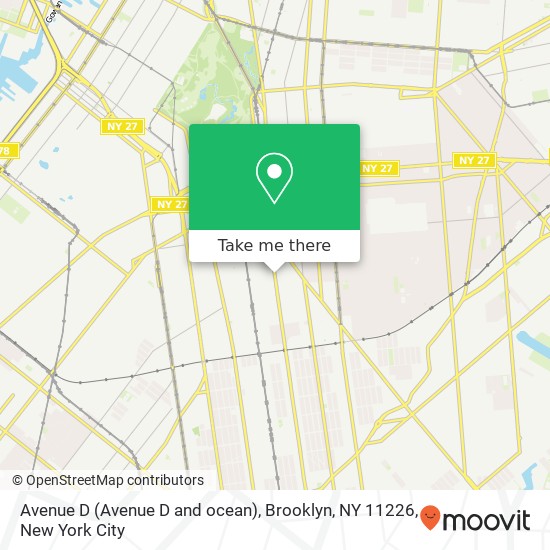 Mapa de Avenue D (Avenue D and ocean), Brooklyn, NY 11226