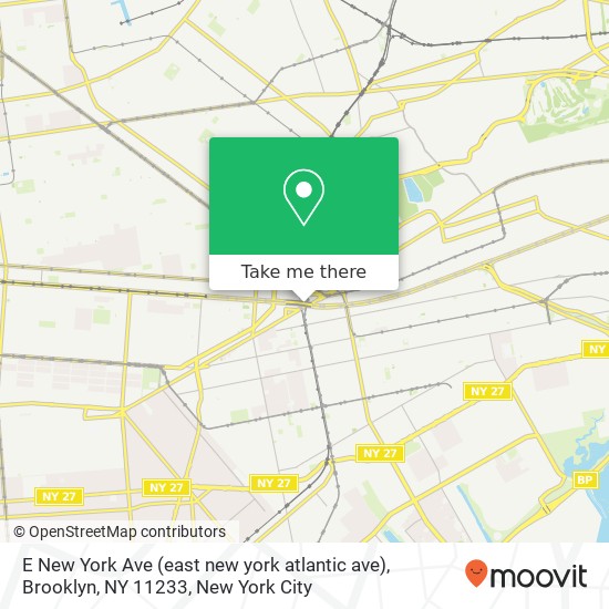 Mapa de E New York Ave (east new york atlantic ave), Brooklyn, NY 11233
